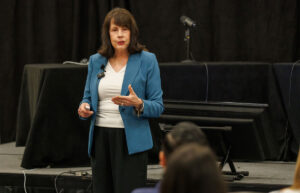 Shannon Speaking on a Conference Event